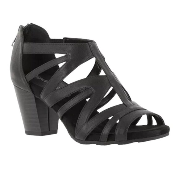 easy street Shoes - Easy Street AMAZE Women's Multi-Strap Heel Sandals Black Size 6.5